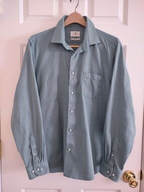 Men's Blackberrys Smart Fit Teal Patterned Dress Shirt